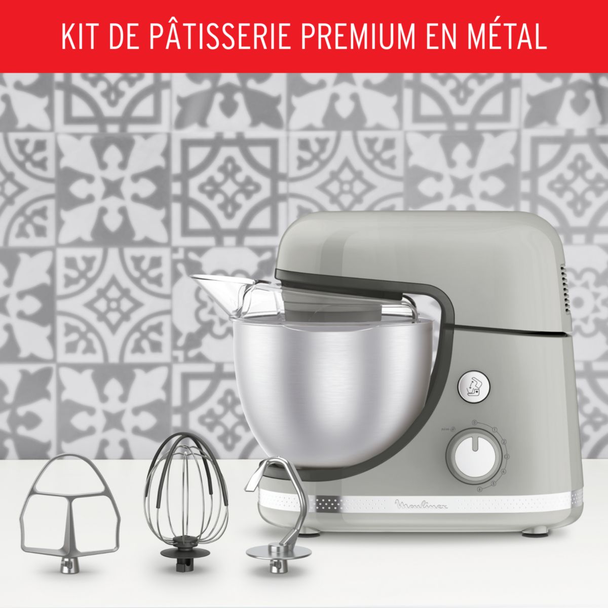 Robot pâtissier soleil pepper QA250E10 gris, MOULINEX