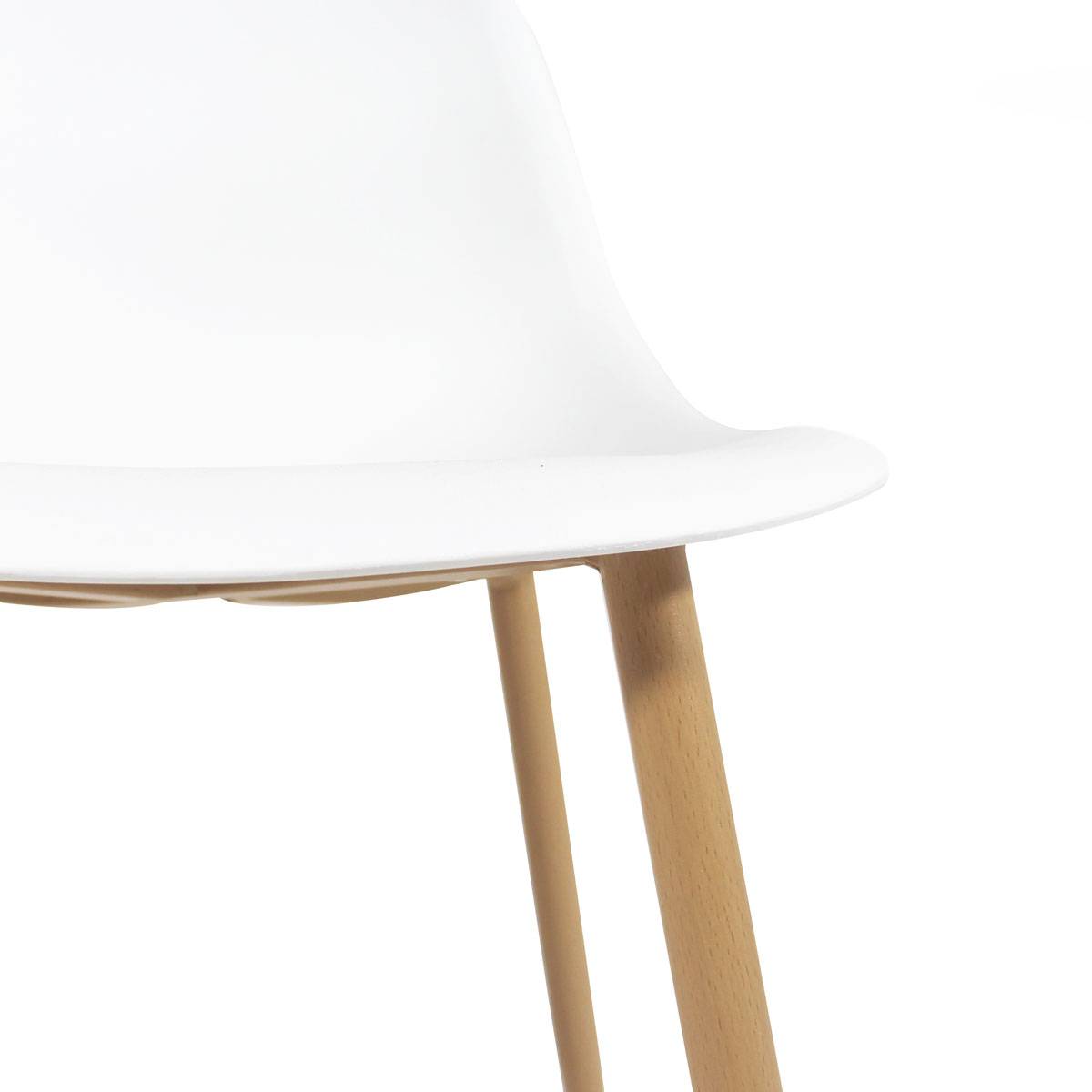 Lot de 2 chaises en plastique MARIUS blanc, MADE IN MEUBLES