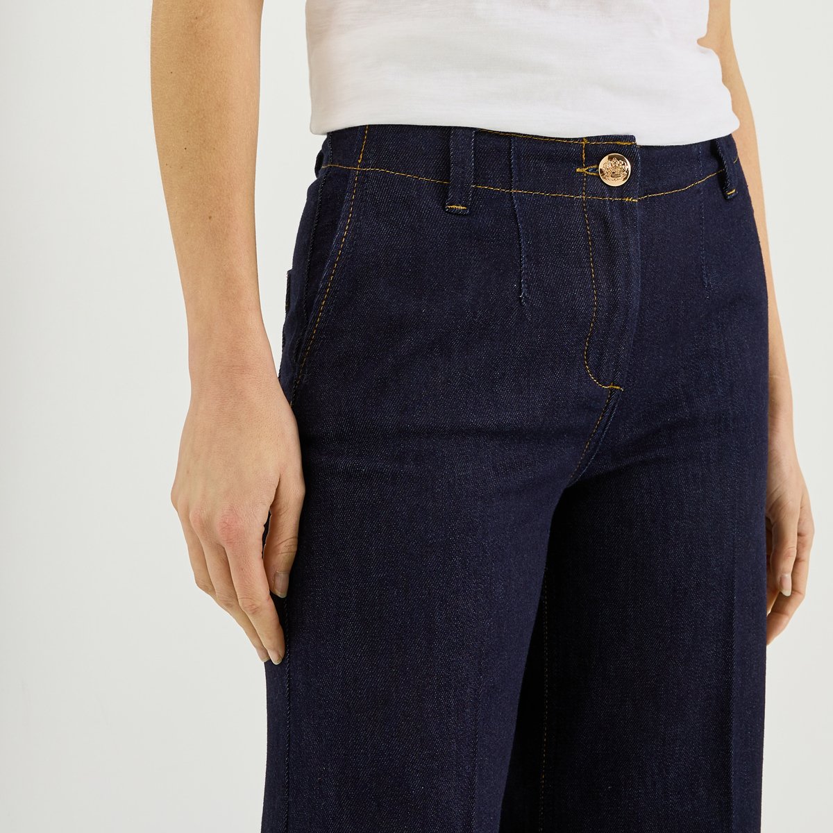 Jean flare PRATO F02 bleu brut, GRAIN DE MALICE