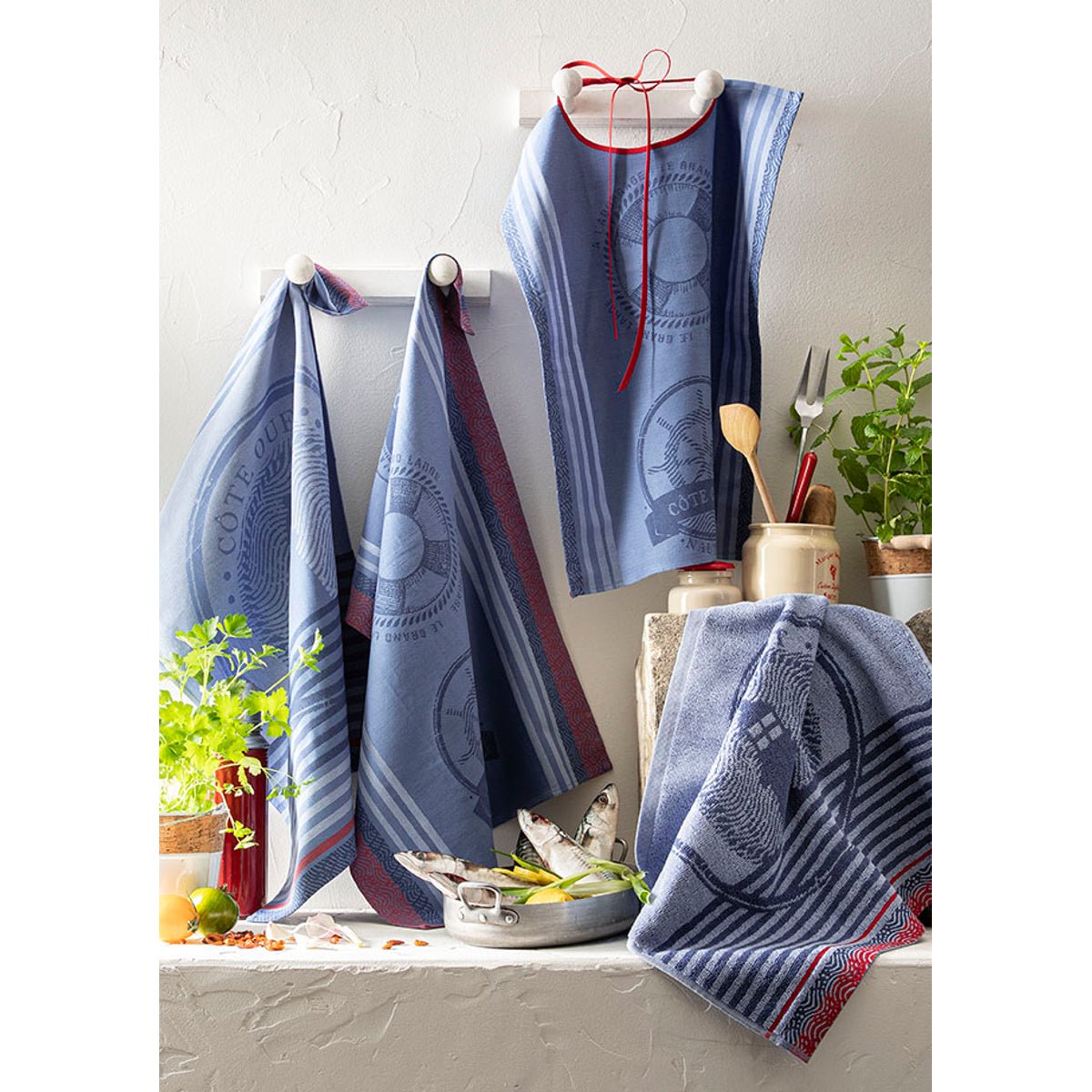 Essuie-mains éponge jacquard PHARE bleu, COUCKE
