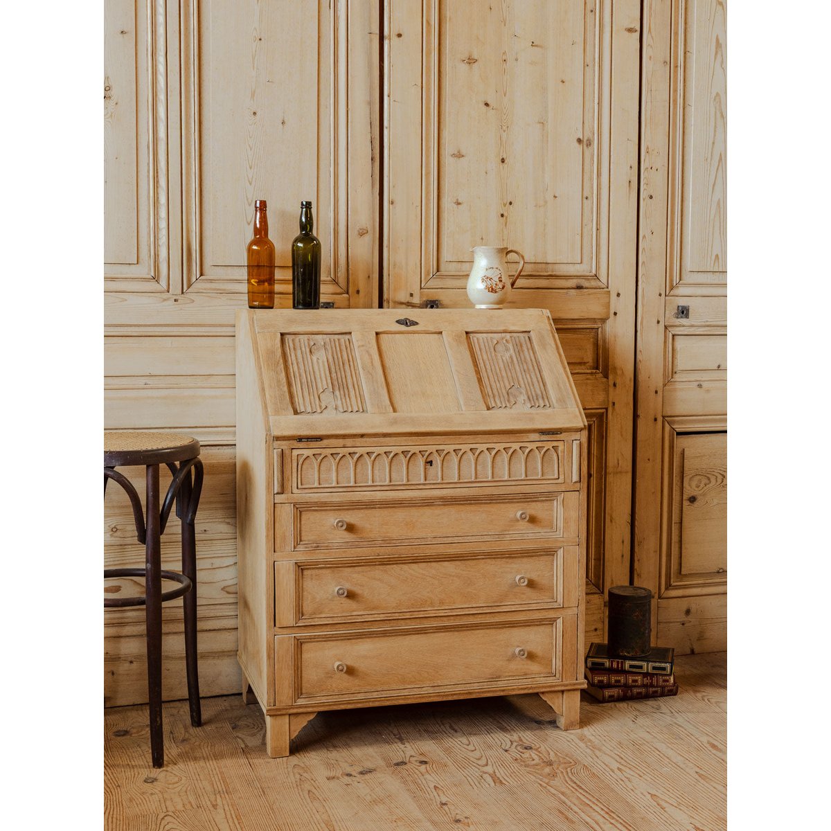 Secrétaire en bois Honoré N°192 - Bon état bois clair, DEBONGOUT