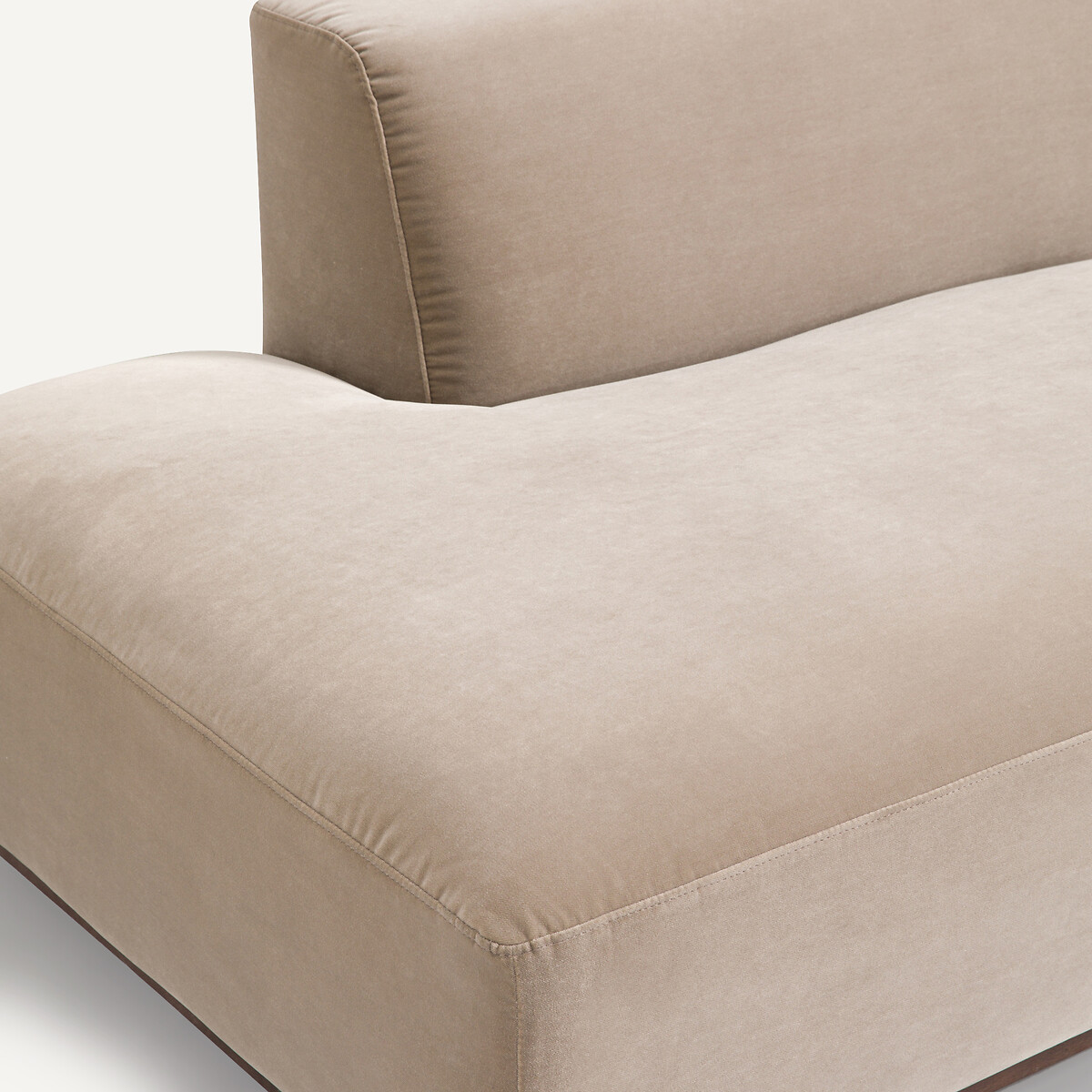 Canapé d'angle droit XL velours, Jacopo beige cendré, AM.PM