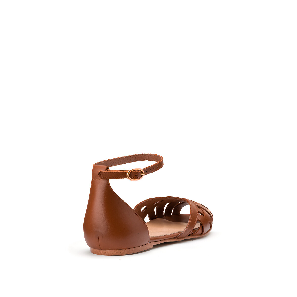 Doo Flat Leather Sandals cognac, JONAK