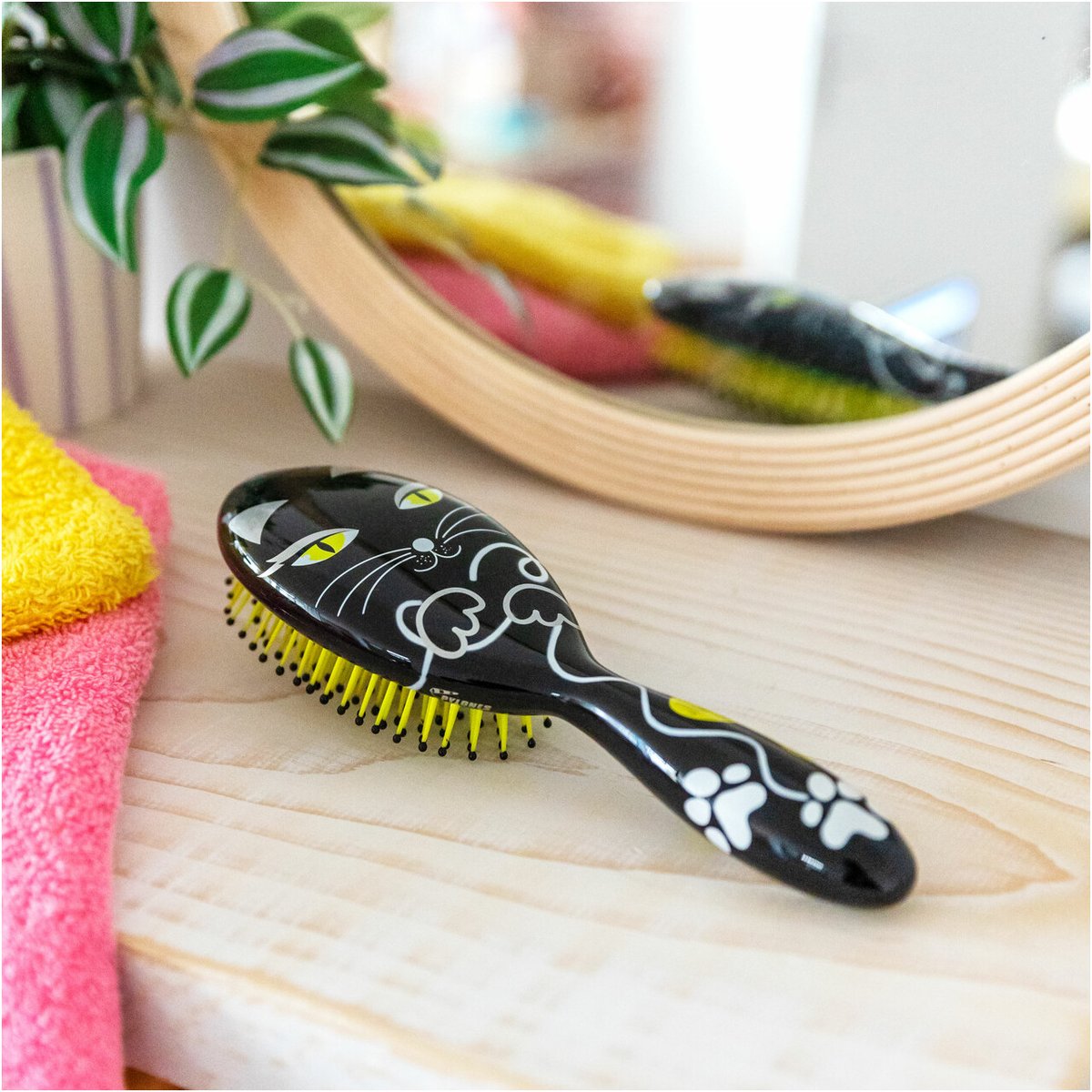 Grande brosse à cheveux Ladypop Large black cat 2, PYLONES