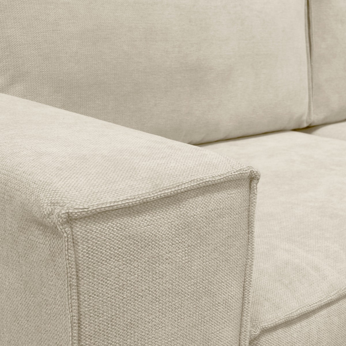 Canapé d'angle convertible 5 places en tissu chenille - HARPER beige foncé, HOMIFAB