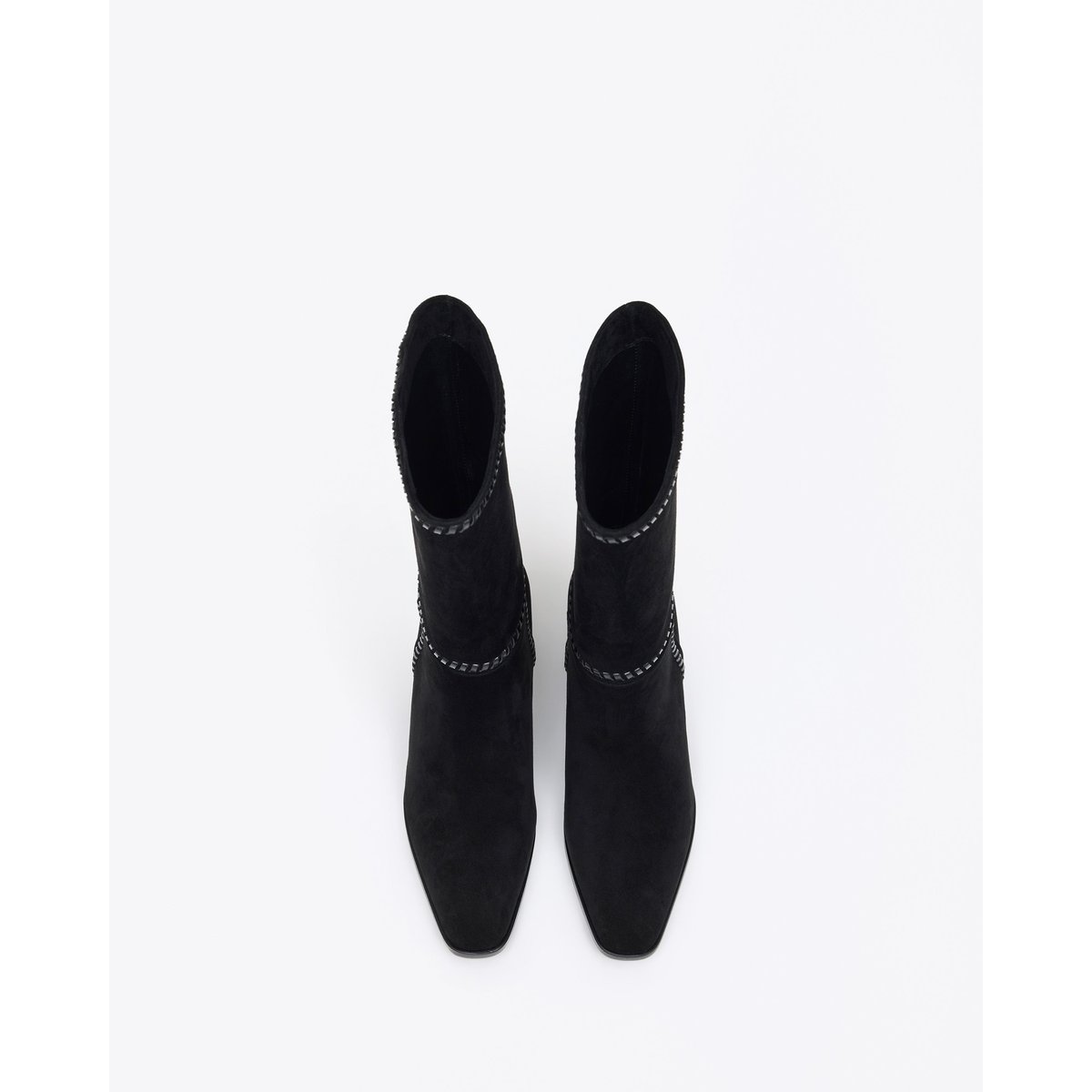 Bottes courtes en daim à talon bloc COLETTE noir, MI MAI