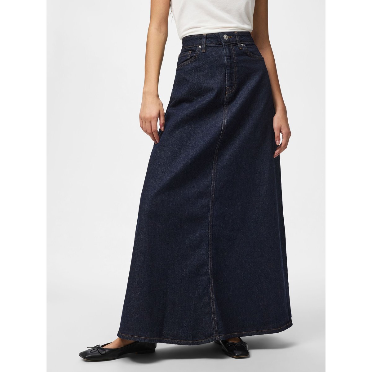 Jupe En Jean dark blue denim, PIECES