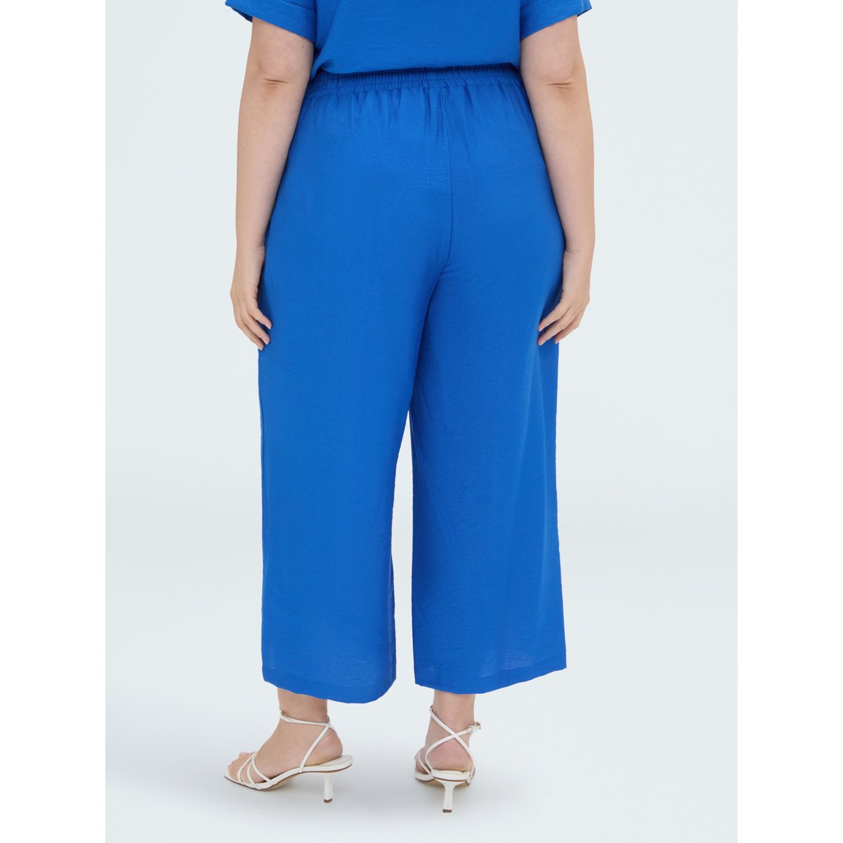 Pantalon court en viscose bleuet, FIORELLA RUBINO