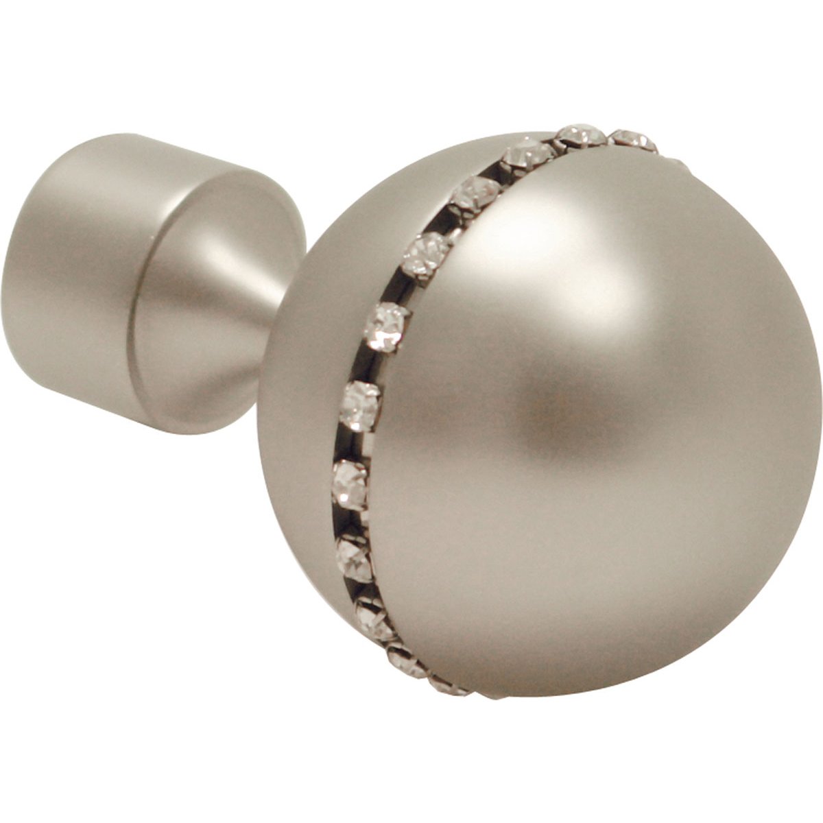 Paire embouts de tringle "Sphère strassée" gris foncé, HOME MAISON