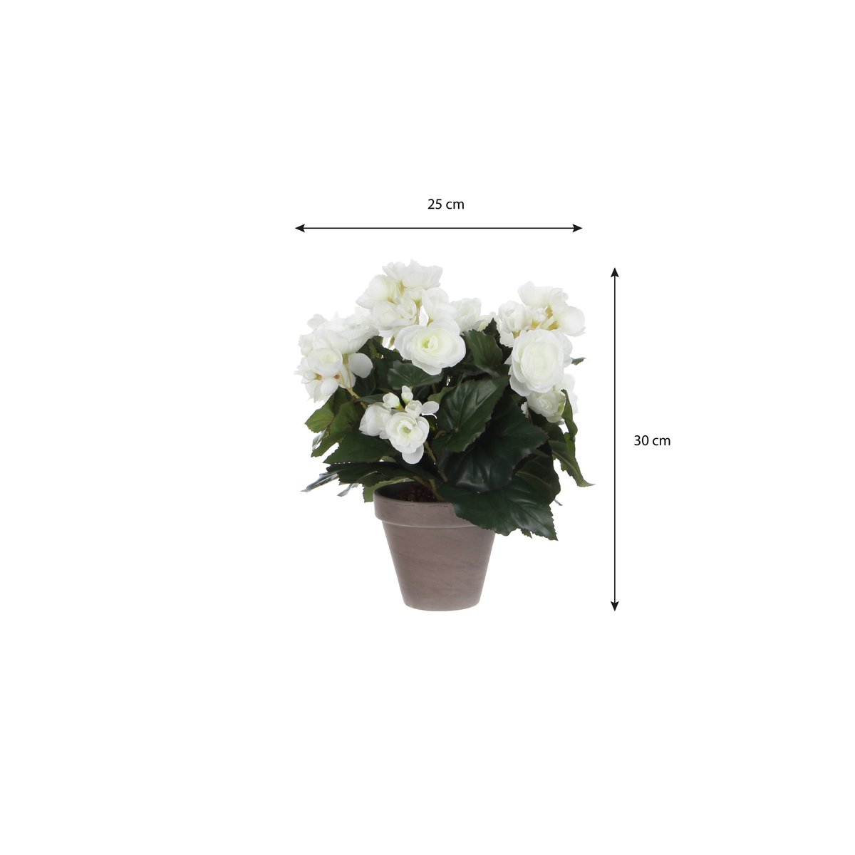 Plante artificielle BEGONIA blanc, MICA DECORATIONS
