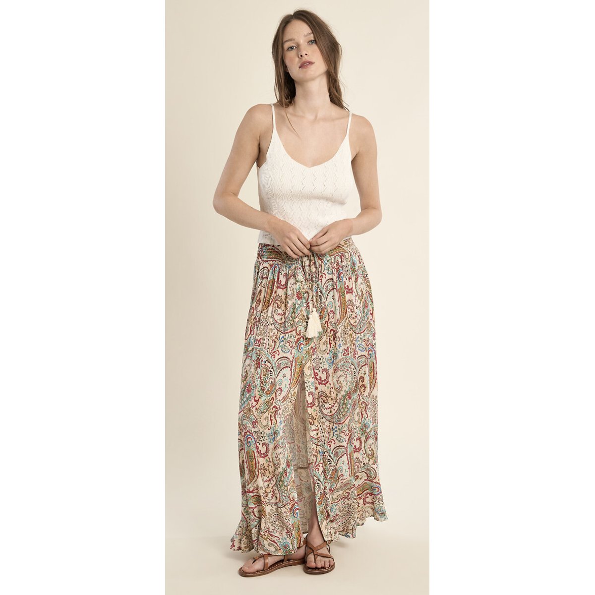 Jupe longue imprimée imprimé multicolore, MOLLY BRACKEN