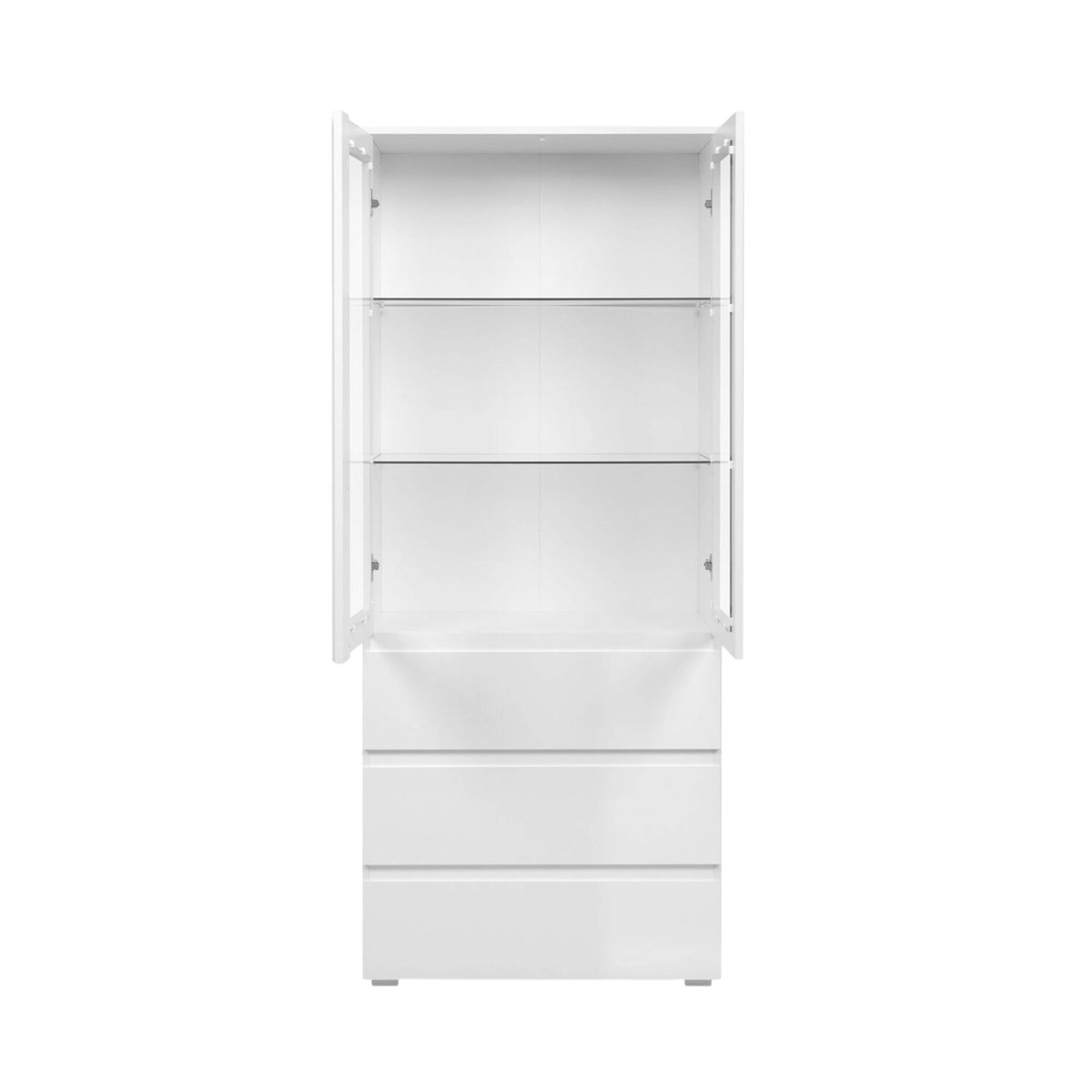 Vaisselier vitrine blanc moderne 2 portes 3 tiroirs ALVA blanc, PIER IMPORT