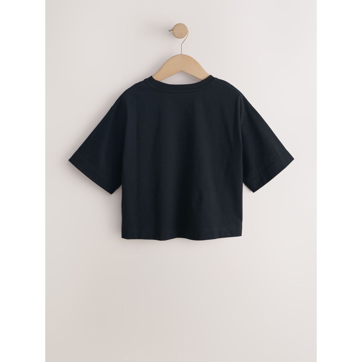 T-shirt droit oversize à sequins fleur noire, NEXT