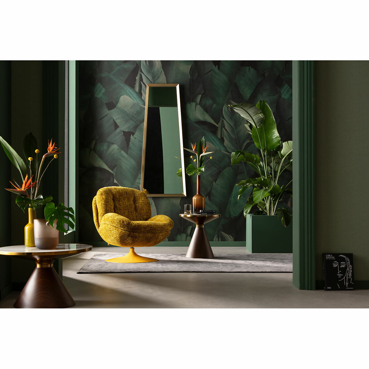 Specchio da parete Arezzo Ottone Trapez 65(45)x160 specchio, KARE DESIGN
