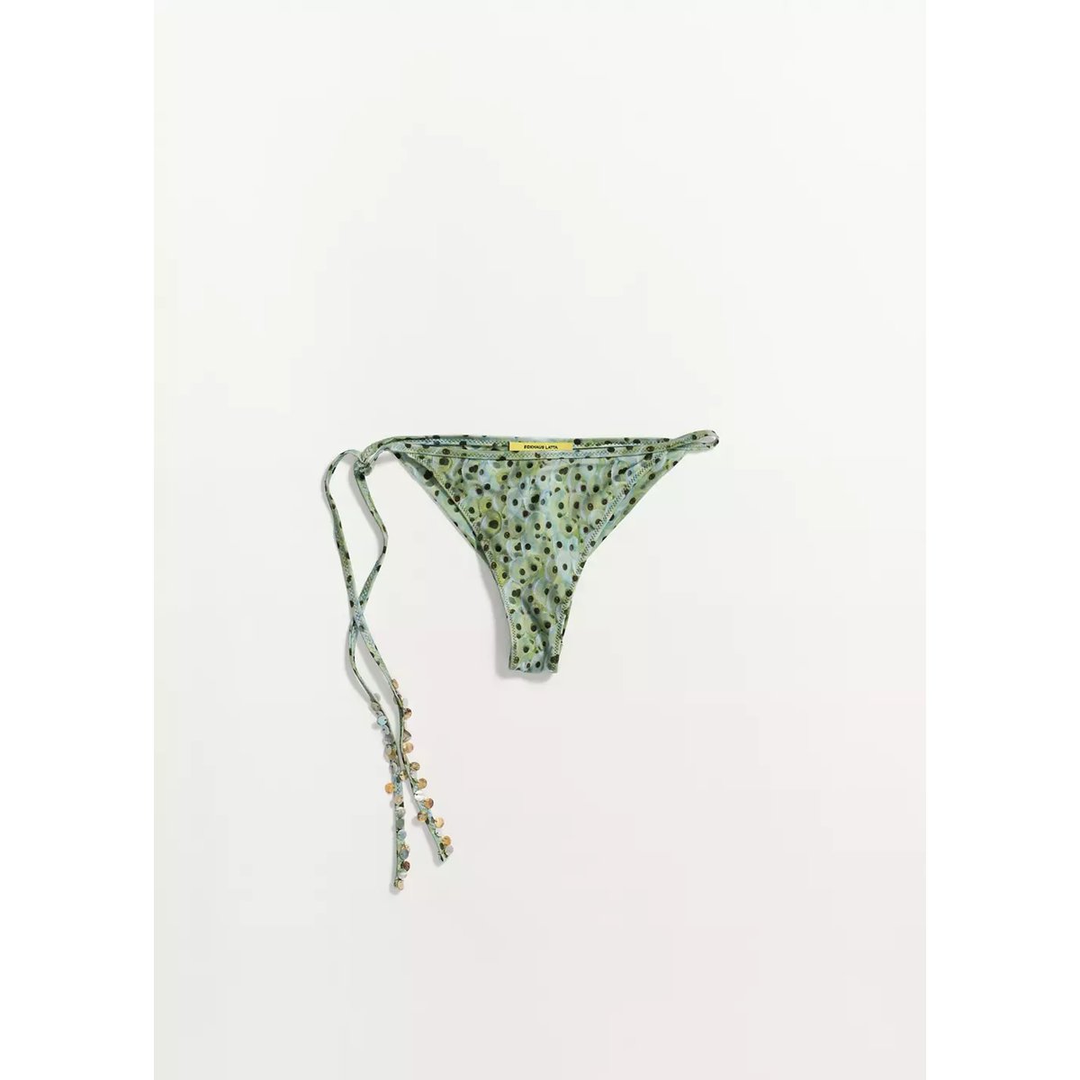 Culotte bikini brésilienne perles vert, MANGO