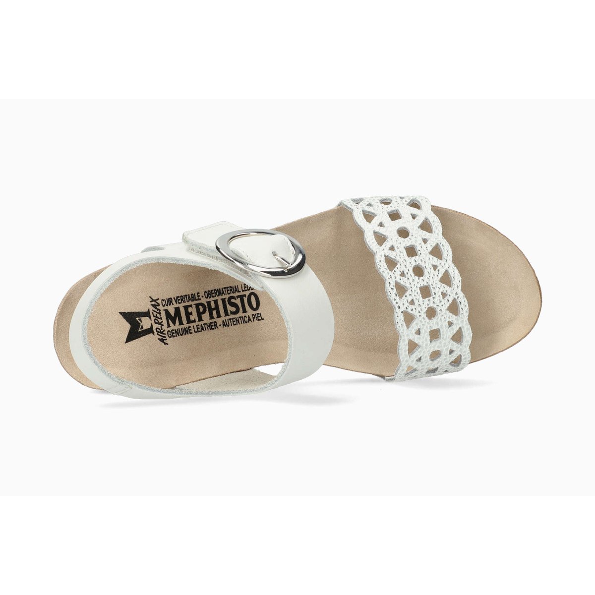 Sandales en cuir LEE gris silver p5147351, MEPHISTO