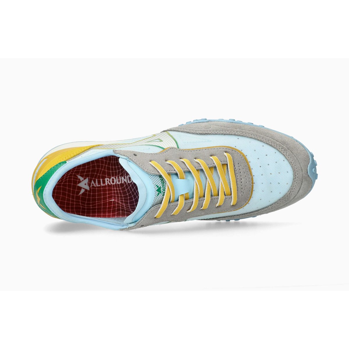 Baskets en cuir textile KOYA ciment & turquoise 2008, MEPHISTO