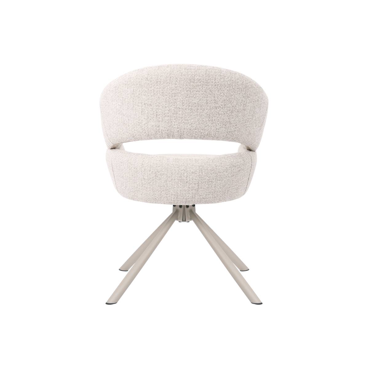 Lot de 2 chaises en tissu FLORINE blanc, MADE IN MEUBLES