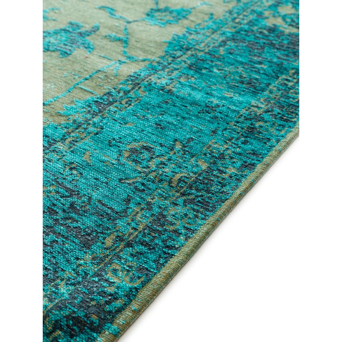 Tapis tissé à plat FRENCIE turquoise, BENUTA 