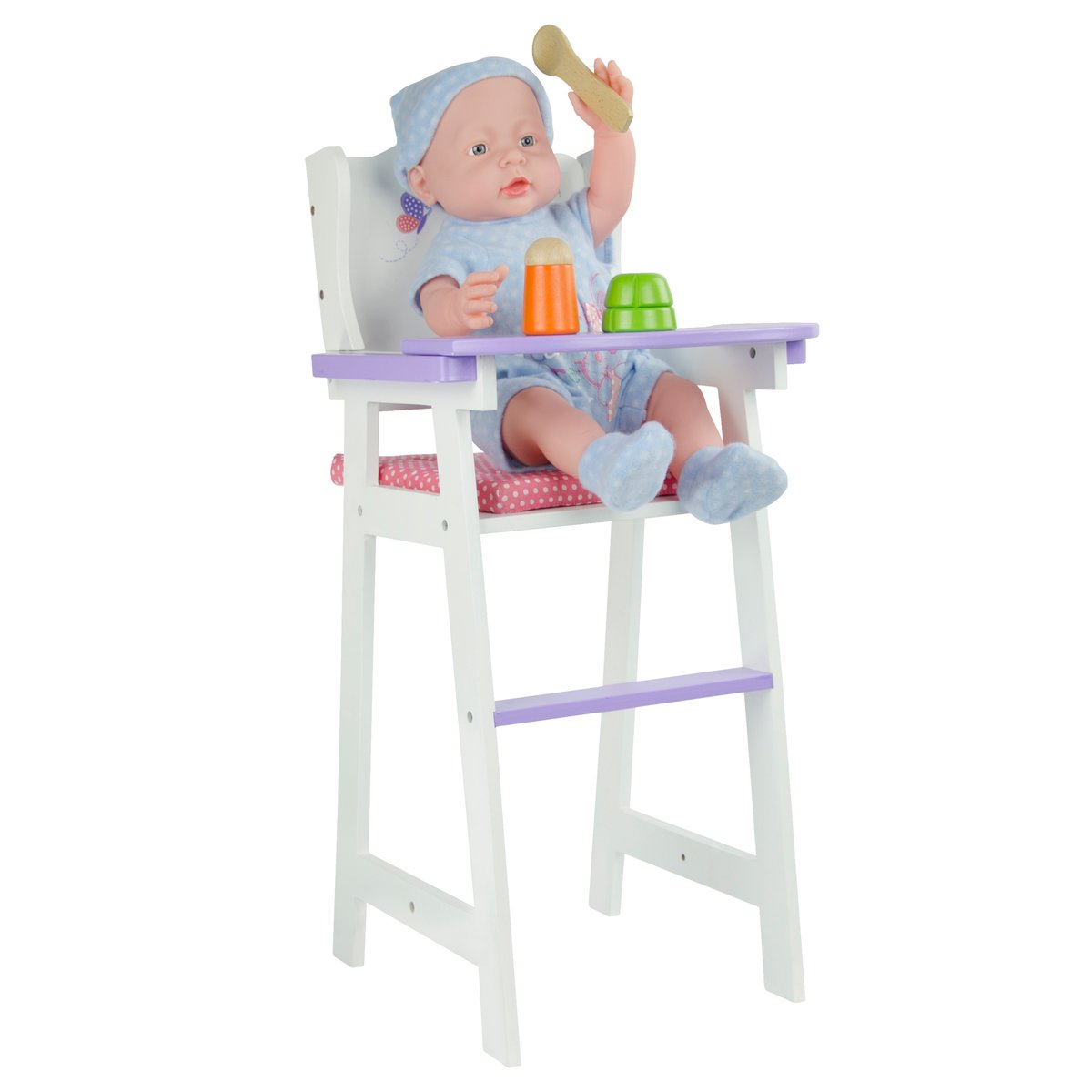 Chaise Haute Poupée avec Coussin, LITTLE PRINCESS blanc, TEAMSON KIDS