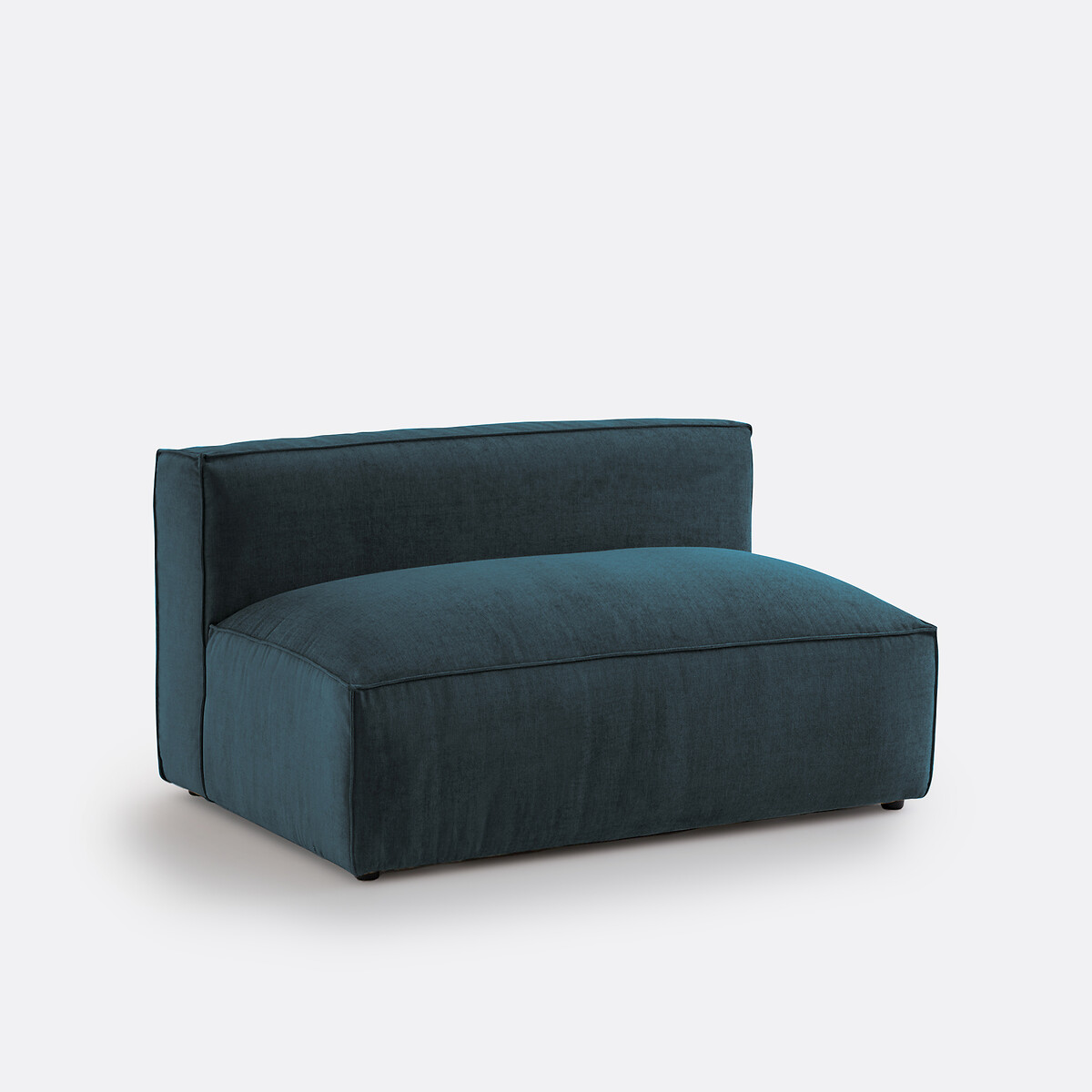 Elément banquette pour canapé modulable, 2 places, en velours texturé, SEVEN bleu de prusse, LA REDOUTE INTERIEURS