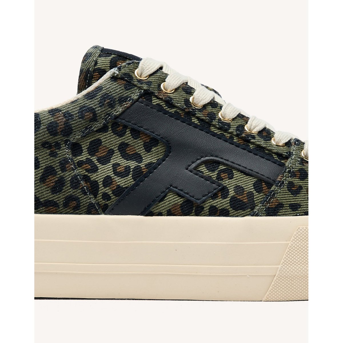 Tennis basses tissu WALNUT PLATFORM kaki foncé, FAGUO