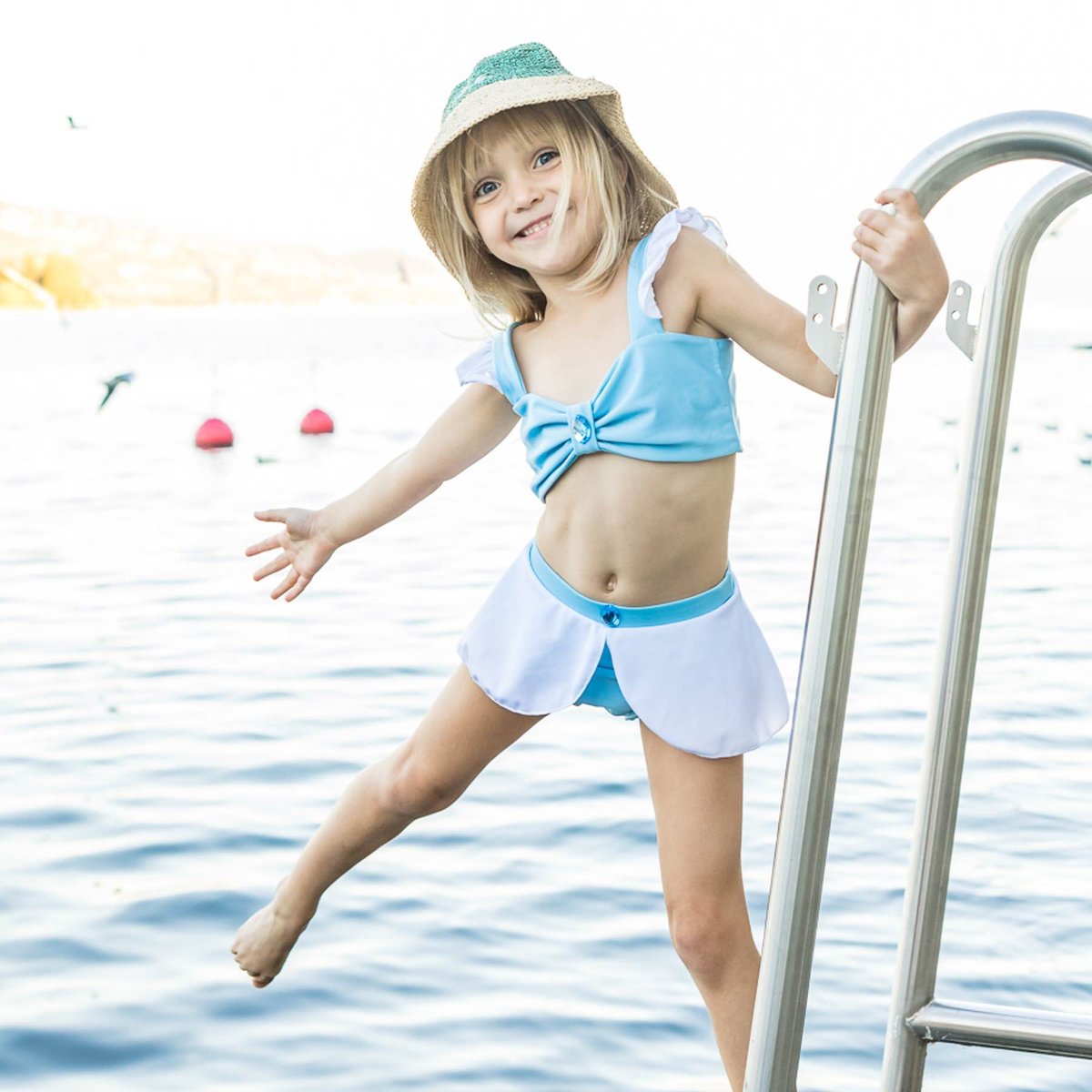 Maillot de bain 2 pièces fille princesse bleu, GREAT PRETENDERS