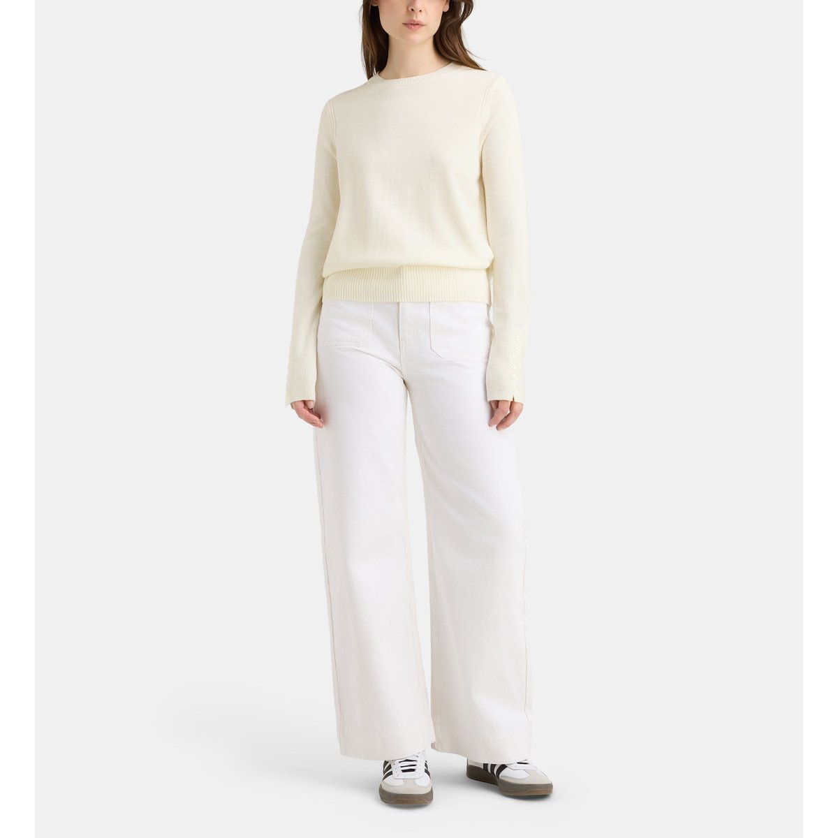 Pull droit flore r écru, GALERIES LAFAYETTE