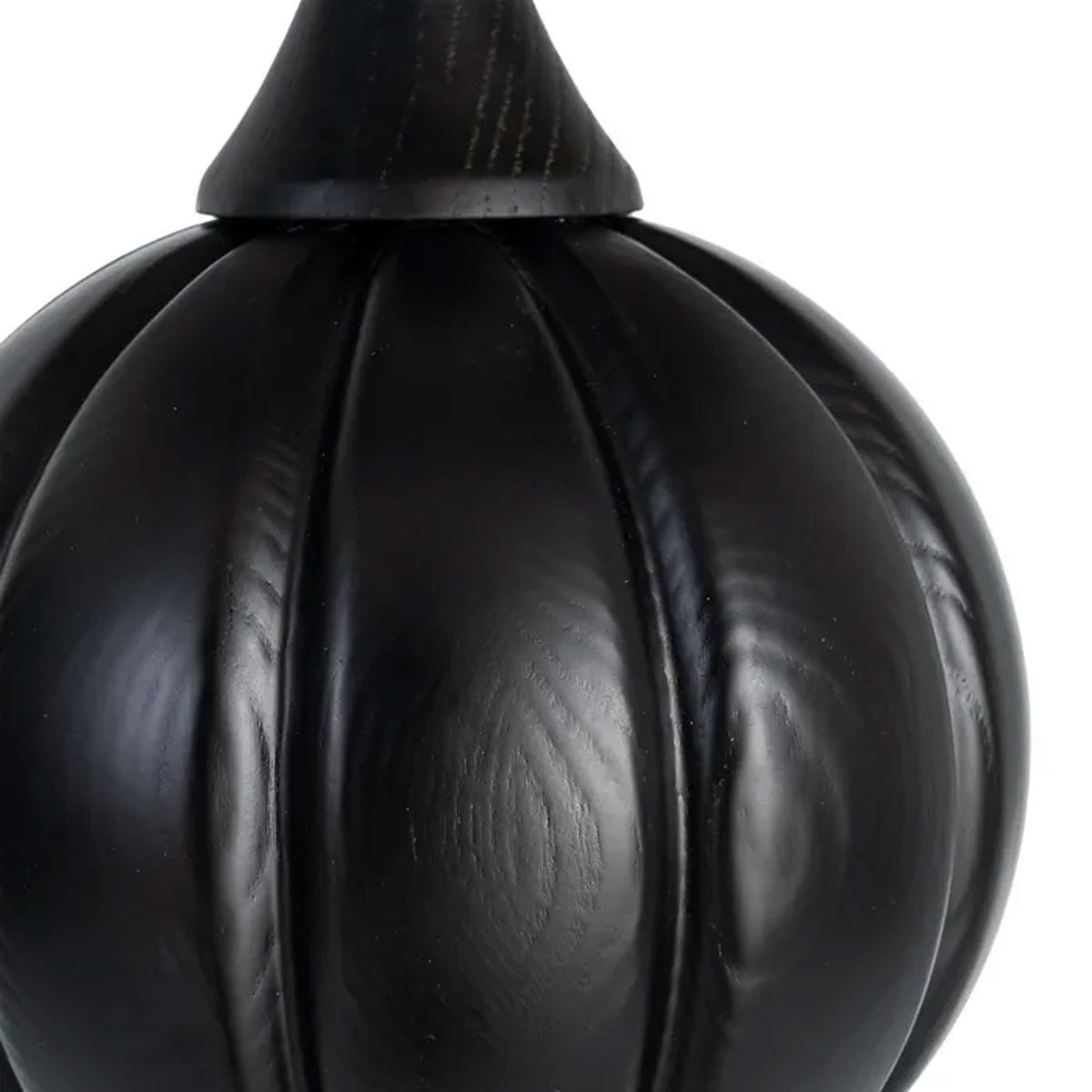 Lampe à poser bois noir et abat-jour tissu beige 24x24x47.5cm bois, WADIGA