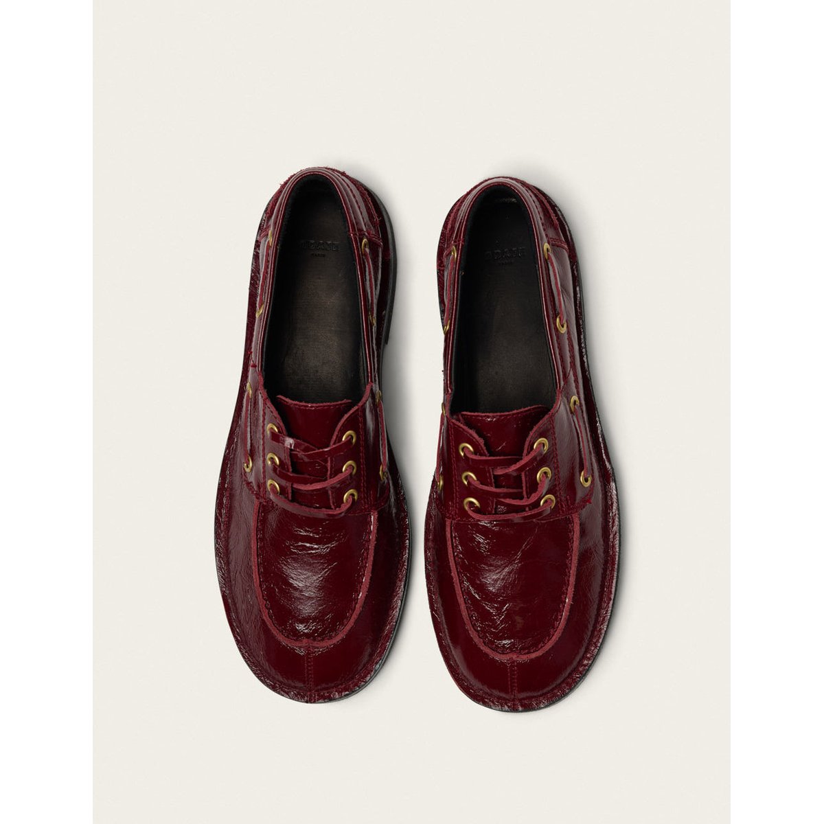 Derbies LENI cuir plissé bordeaux, ODAJE