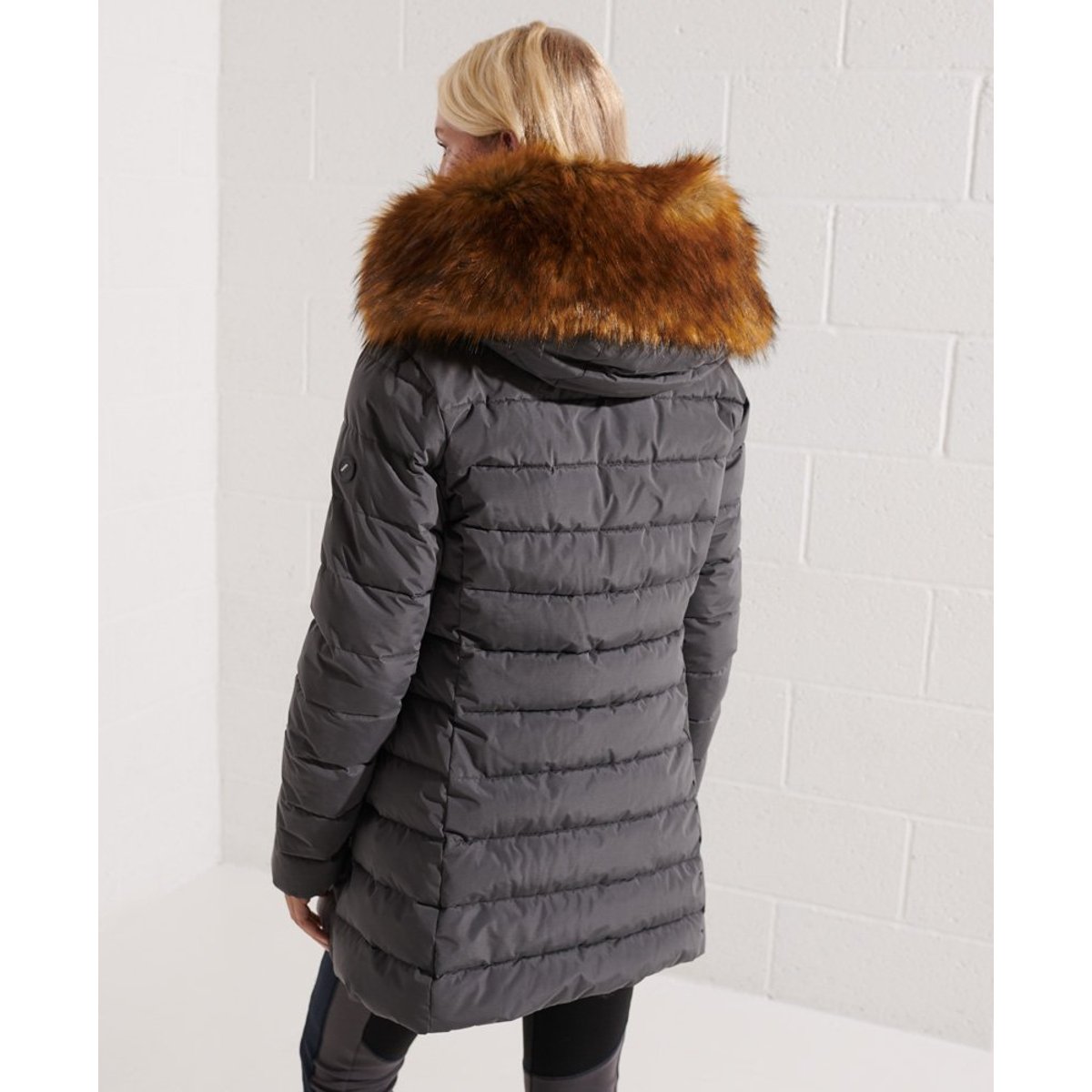 Doudoune longue Arctic anthracite, SUPERDRY