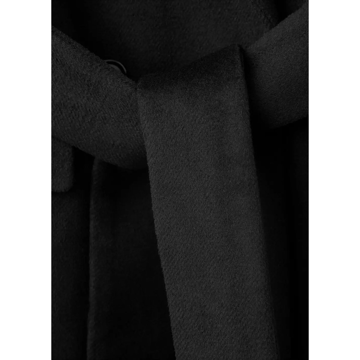 Manteau laine mélangée croisé noir, MANGO