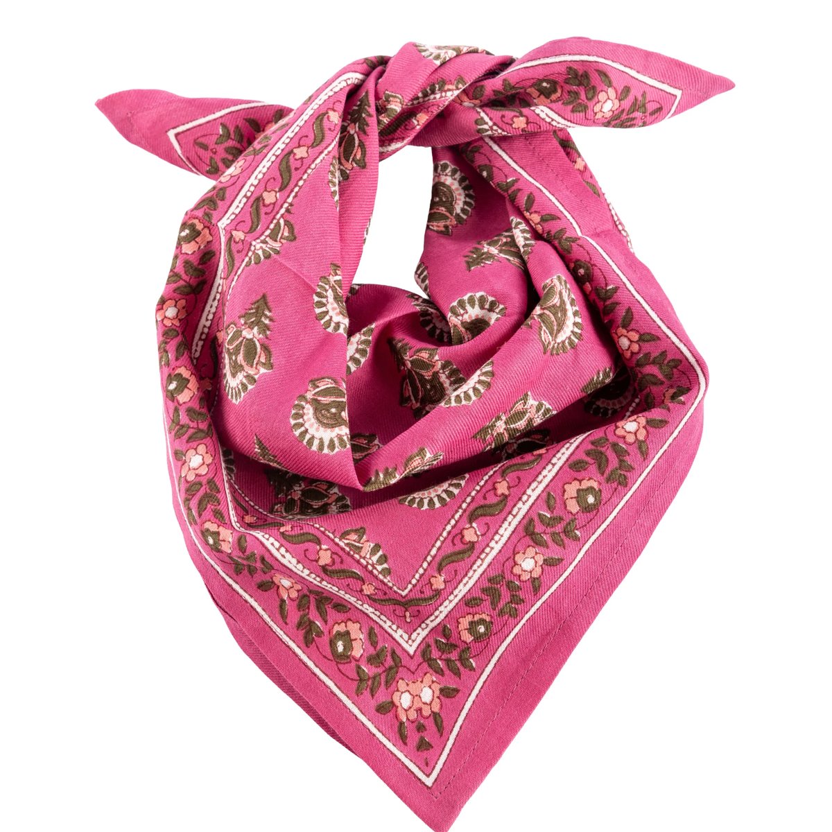 Foulard enfant imprimé en coton rose pink, BINDI ATELIER
