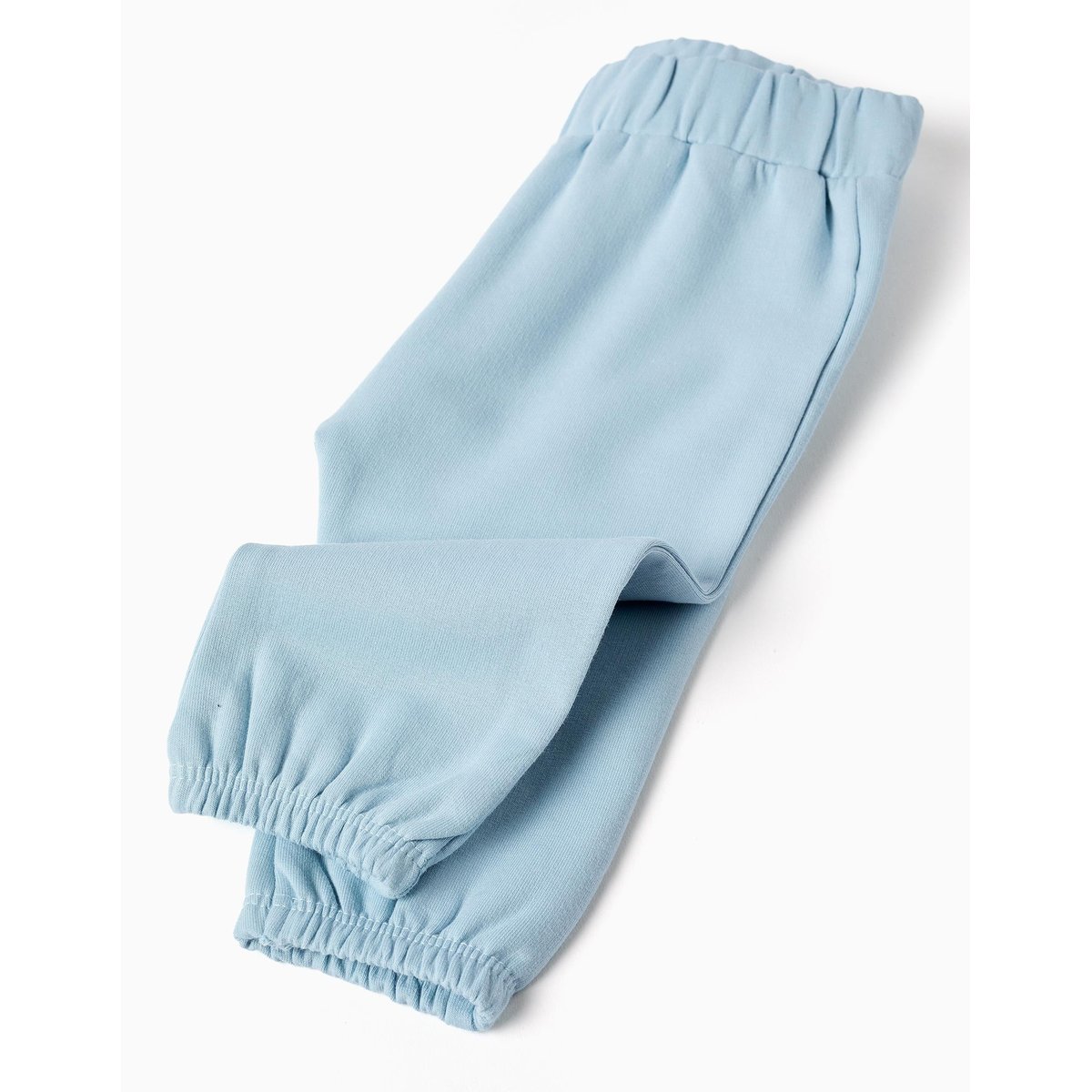 Ensemble de jogging en coton peigné avec volants bleu clair, ZIPPY