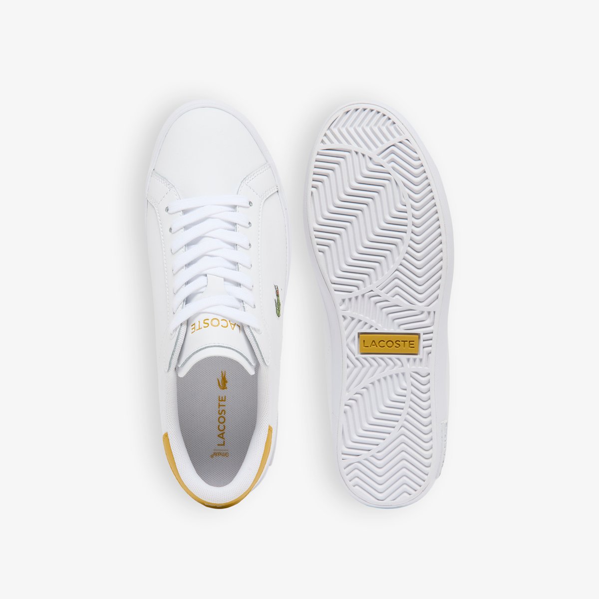 Sneakers Powercourt femme en cuir blanc-2m4, LACOSTE