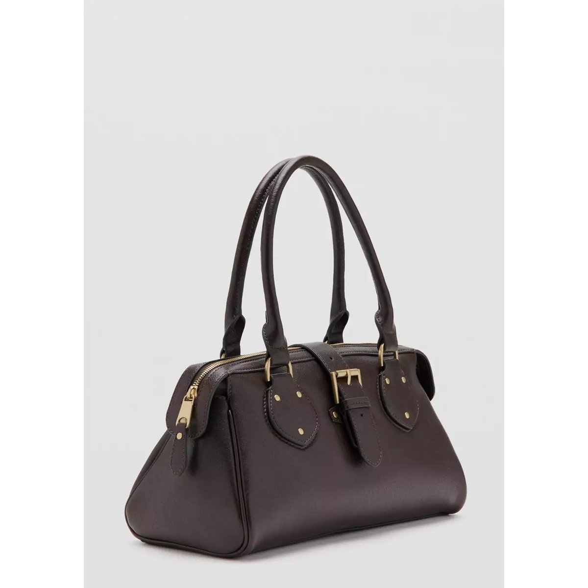 Grand sac bowling à boucle chocolat, MANGO