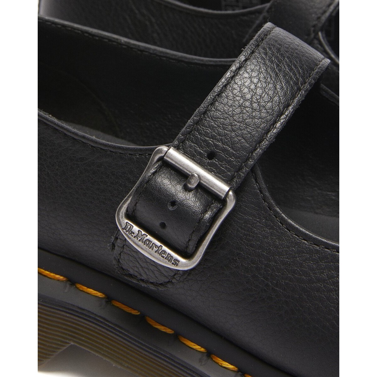 Babies Elphie Mary Jane en cuir Virginia noir, DR. MARTENS