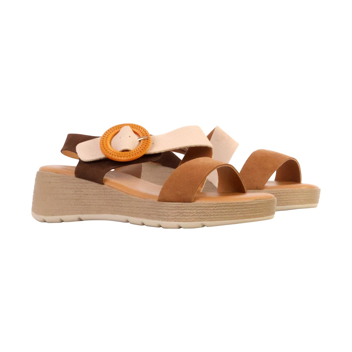 Sandales Compensées à Bride Lbs marron, ENZA NUCCI