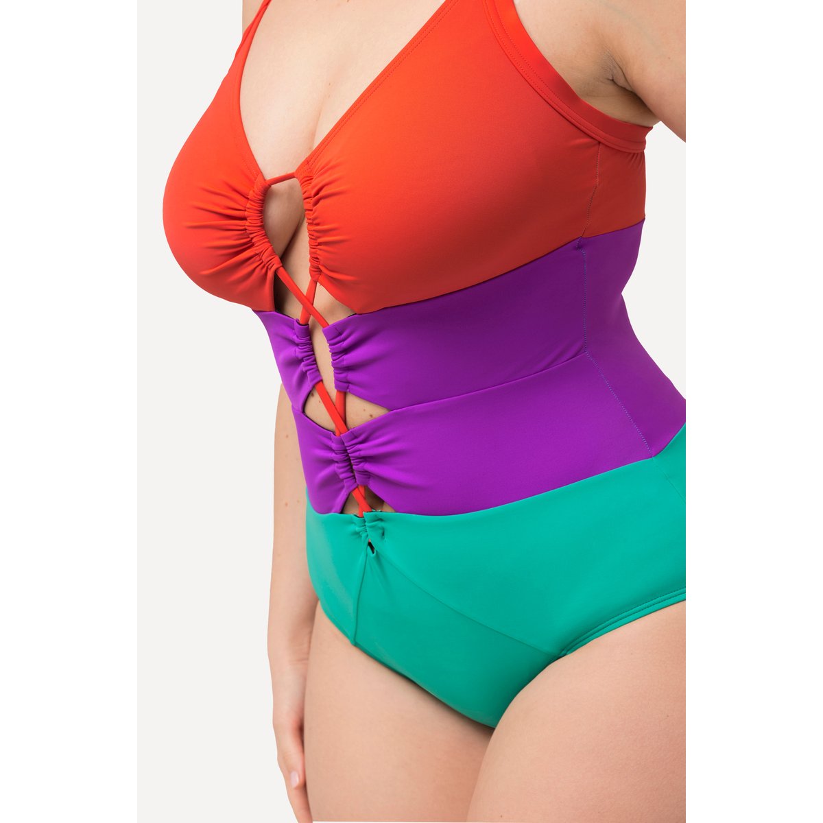 Maillot de bain esprit colour block vert de la mer, ULLA POPKEN