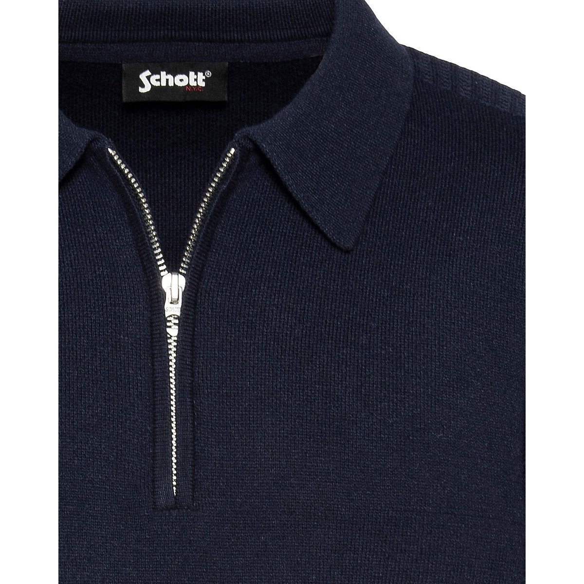 Jersey tipo polo con cremallera PLDAMON2 azul marino, SCHOTT