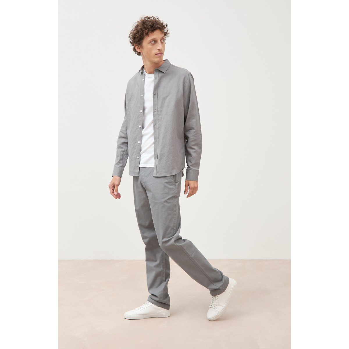 Chemise manches longues gris, BONOBO