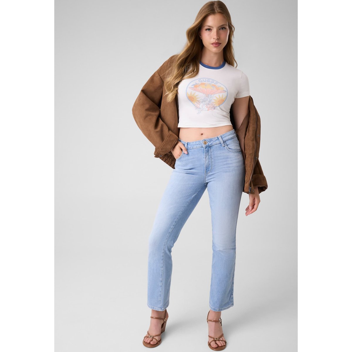 Sexy Straight Jeans bleu clair, GUESS