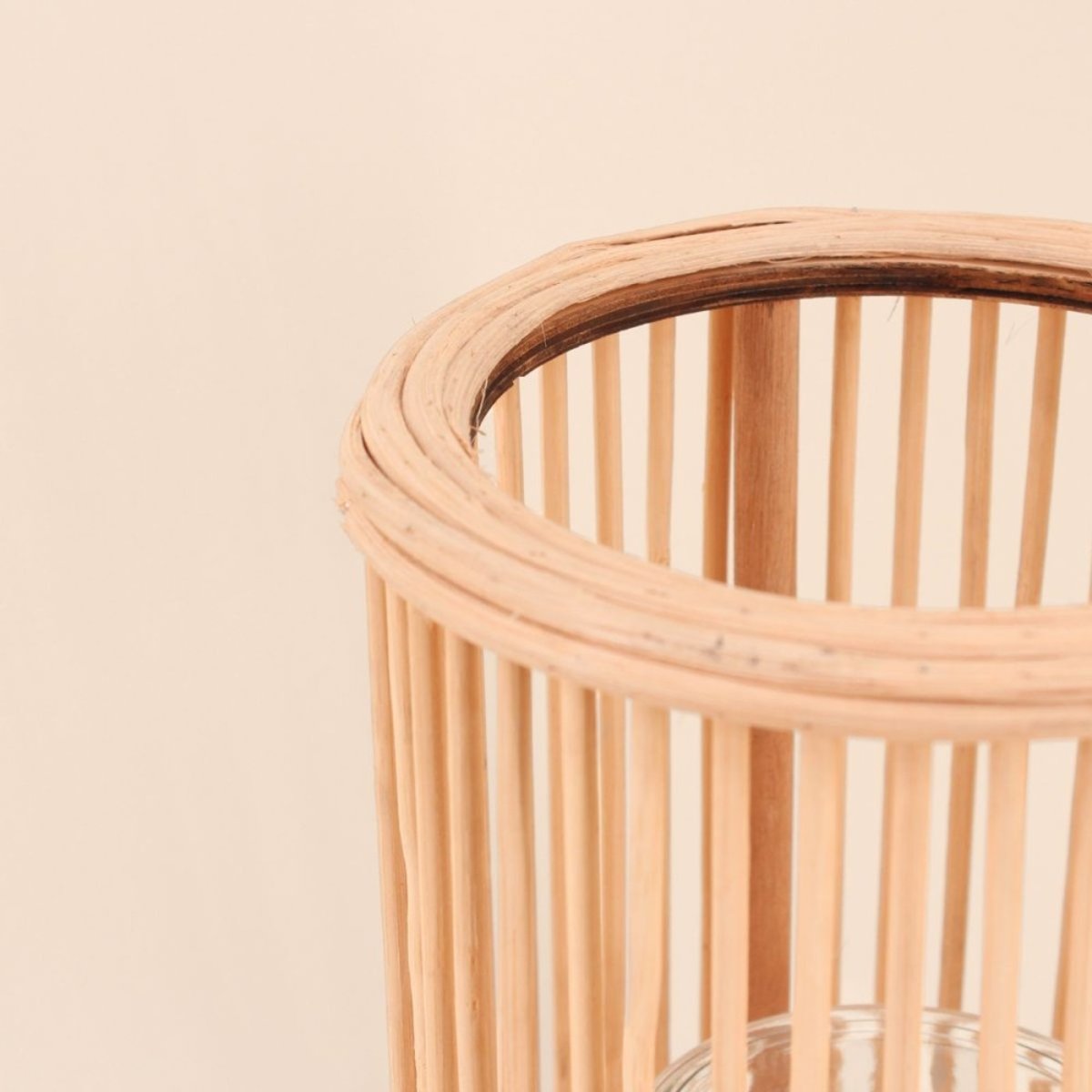 Lanterne ronde en bambou 38x18cm naturel, ORNAMI