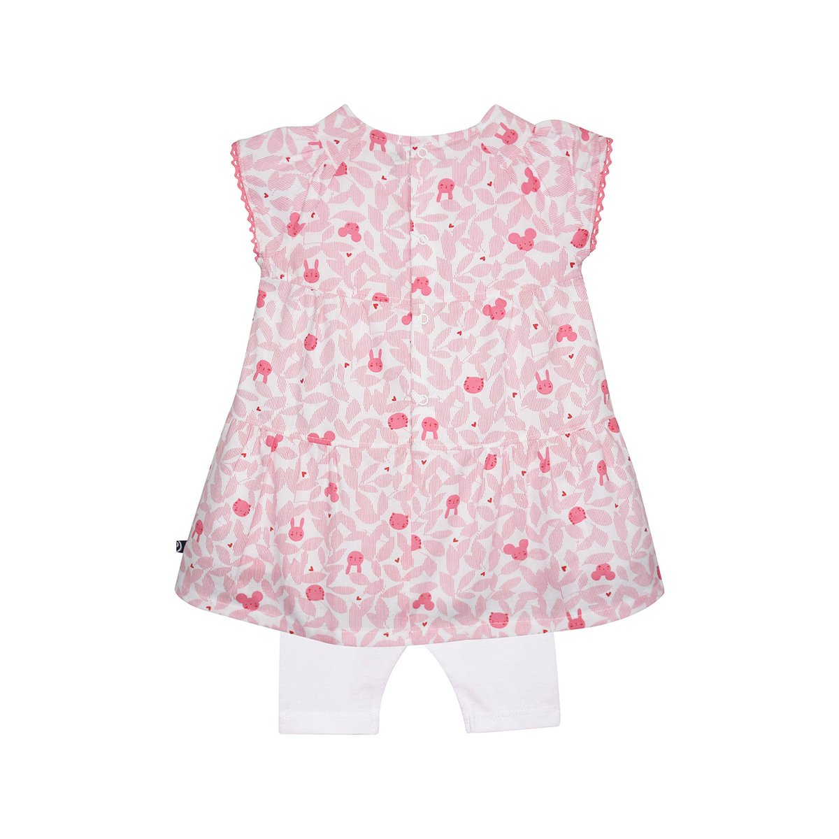 Robe legging ginette manches courtes bebe blanc, SUCRE D'ORGE