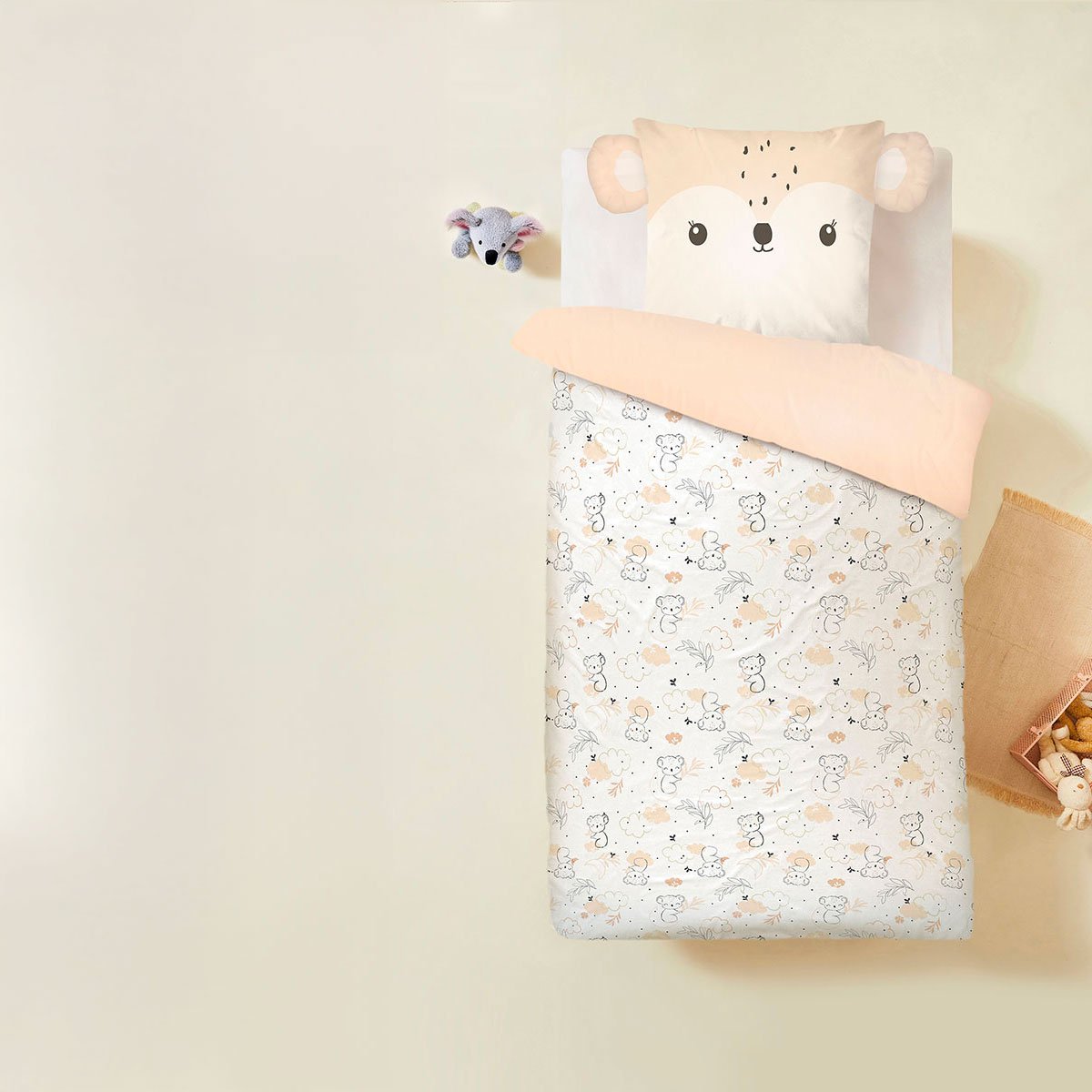 Housse de couette enfant + taie d'oreiller Salsa rose, PETIT BEGUIN