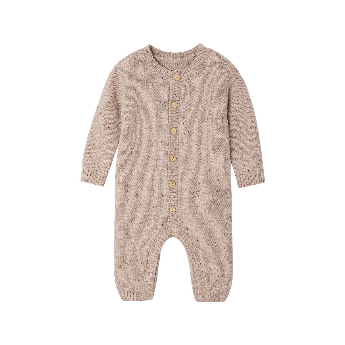 Ensemble combinaison et doudou naissance beige chiné, VERTBAUDET