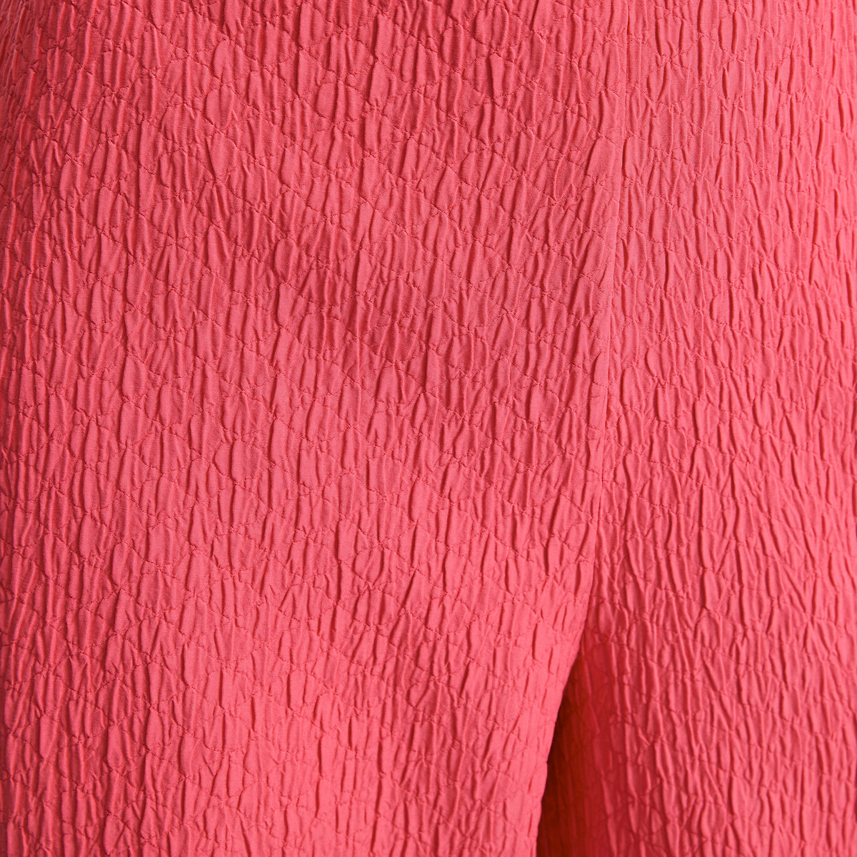 Crepe-Look Fabric Wide Leg Trousers strawberry pink, LA REDOUTE COLLECTIONS