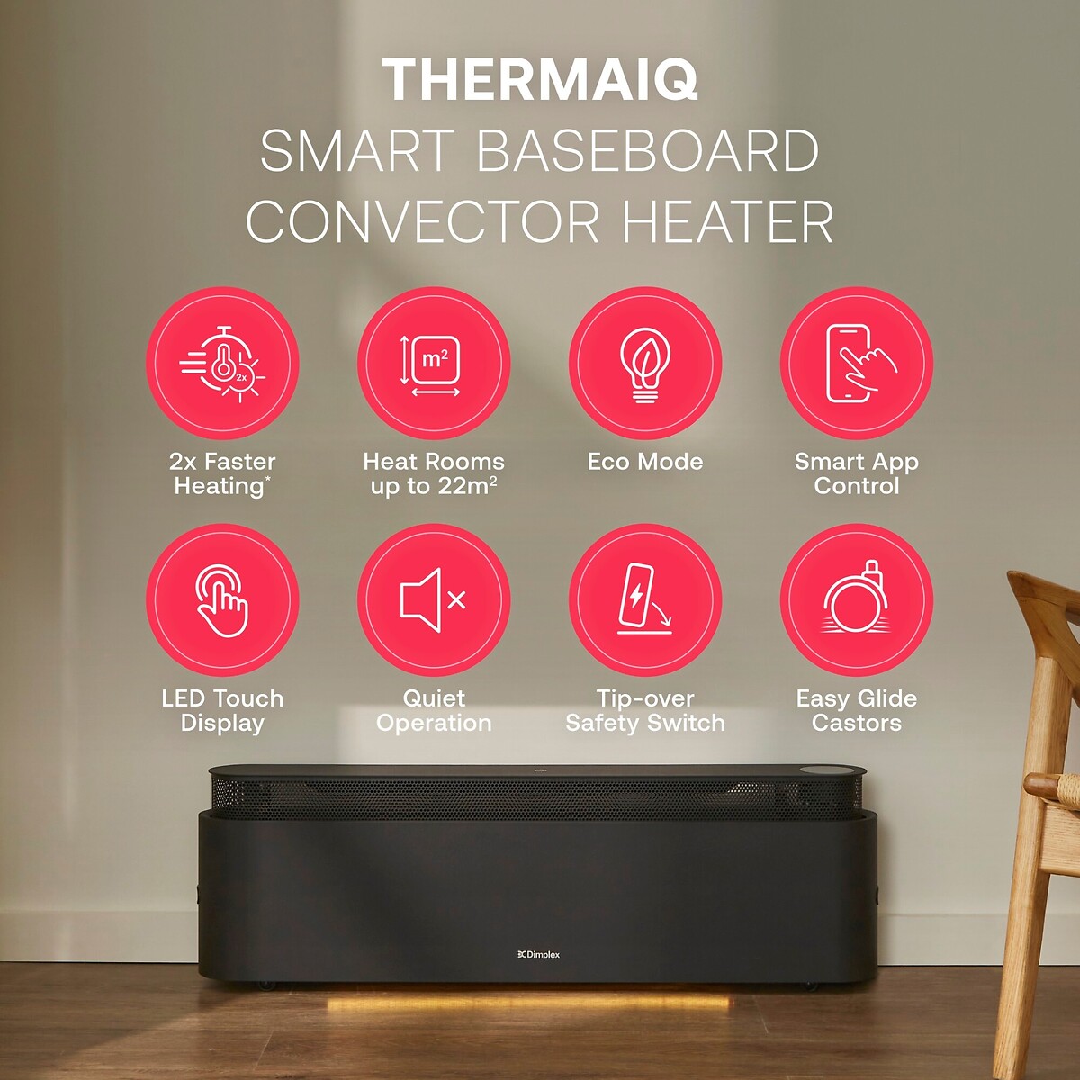ThermalQ 2.2kW Baseboard Convector Heater - DXBC22 black, DIMPLEX