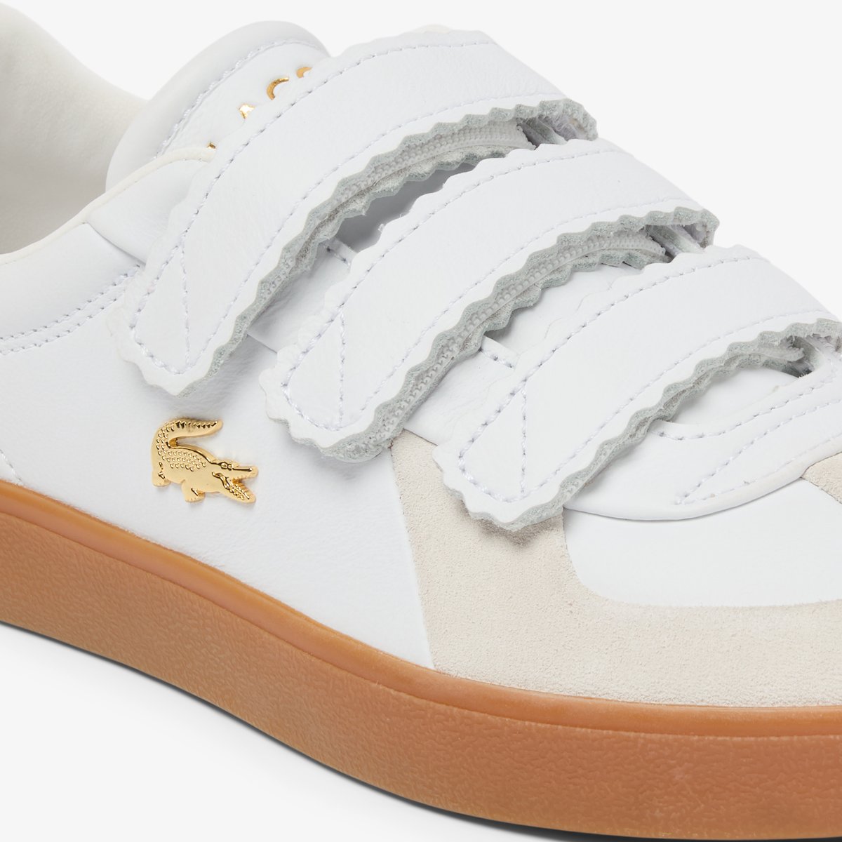 Sneakers Baseshot Pro Strap femme en suède blanc-147, LACOSTE