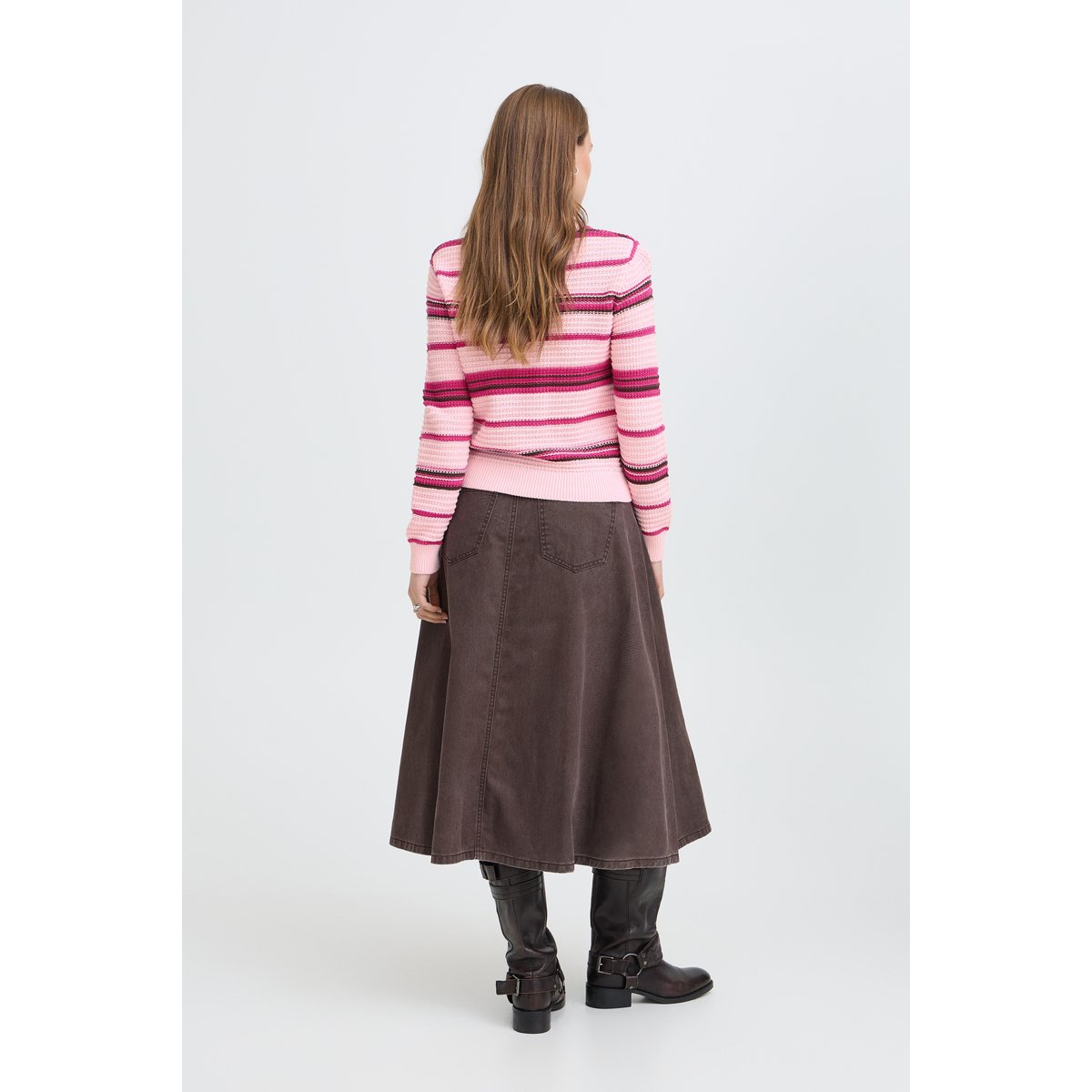 Á manches longues rose orchid pink stripe, B.YOUNG